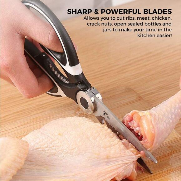 2x Kitchen Shears Scissors HEAVY DUTY Stainless Steel Meat Chicken Cutting Tool - Picture 7 of 12